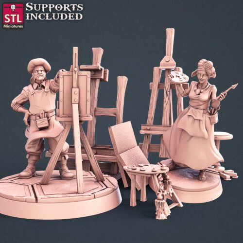 Figurine-JDR-STL-Miniature-Set-Peintre1